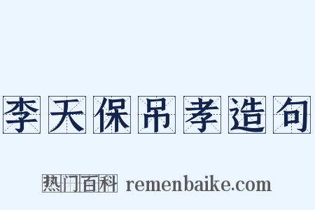 李天保吊孝造句是什么意思的图片